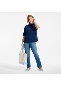 LANDS' END Supima Rollkragenshirt in Plus-Gr&ouml;&szlig;e f&uuml;r Damen, Damen, size: plus, Blau, Baumwolle, by Lands' End