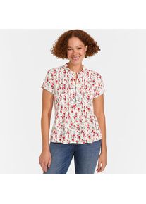 LANDS' END Kurz&auml;rmeliges Biesenshirt aus Baumwolle/Modal-Mix f&uuml;r Damen, Damen, size: regular, Elfenbein, Baumwoll-Mischung/Baumwolle Modal, by Lands' End