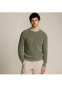 LANDS' END DRIFTER Pullover im Shaker-Rippstrick f&uuml;r Herren, Herren, size: regular, Gr&uuml;n, Baumwolle, by Lands' End