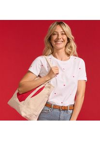 LANDS' END Supima Kurzarm-Shirt mit rundem Ausschnitt f&uuml;r Damen, Damen, size: regular, Wei&szlig;, Baumwolle, by Lands' End