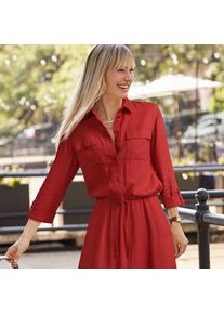 LANDS' END Verk&uuml;rztes Hemd aus Leinenmix mit Kordelzug f&uuml;r Damen, Damen, size: regular, Orange, Leinen/Viskose, by Lands' End