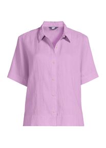 LANDS' END Premium Reinleinen-Hemd mit kurzen &Auml;rmeln f&uuml;r Damen in Plus-Gr&ouml;&szlig;e, Damen, size: plus, Lila, Leinen, by Lands' End