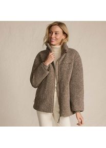 LANDS' END Sherpa-Fleecejacke f&uuml;r Damen, Damen, size: regular, Braun, Polyester, by Lands' End