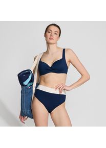 LANDS' END Wendbare Bikinihose mit extra hohem Beinausschnitt, High Waist, f&uuml;r Damen, Damen, size: regular, Elfenbein, Elasthan/Polyester, by Lands' End