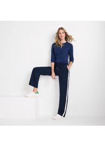 LANDS' END Webhose mit seitlichem Streifenn f&uuml;r Damen in Petite-Gr&ouml;&szlig;e, Damen, size: petite, Blau, Polyester/Polyester-Mischung, by Lands' End