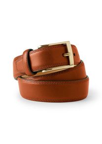 LANDS' END Klassischer G&uuml;rtel aus Handschuh-Leder f&uuml;r Herren, Herren, size: regular, Braun, Leder/Messing, by Lands' End