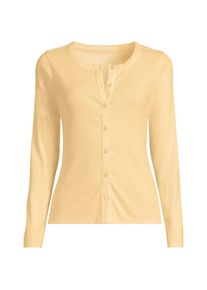LANDS' END Rippshirt mit durchgehender Knopfreihe f&uuml;r Damen in Plus-Gr&ouml;&szlig;e, Damen, size: plus, Gelb, Elasthan/Baumwoll-Mischung, by Lands' End