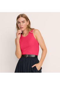 LANDS' END &Auml;rmelloses, geripptes Top f&uuml;r Damen, Damen, size: regular, Pink, Elasthan/Viskose/Viskose-Mischung, by Lands' End