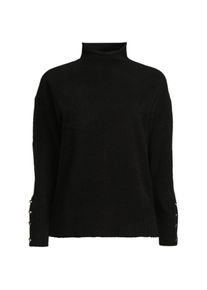 LANDS' END Soft Touch Stehkragenpullover mit &Auml;rmelkn&ouml;pfen f&uuml;r Damen, Damen, size: regular, Schwarz, Polyacryl/Woll-Mischung/Nylon-Mischung, by Lands' End