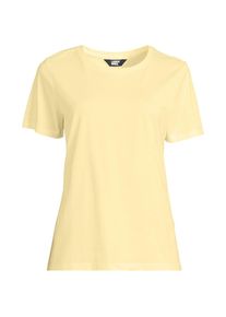 LANDS' END Supima T-Shirt mit Rundhalsausschnitt f&uuml;r Damen, Damen, size: regular, Gelb, Baumwolle, by Lands' End