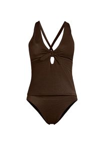 LANDS' END Gl&auml;nzendes Tankini-Set mit Knotendesign f&uuml;r Damen in Plus-Gr&ouml;&szlig;e, Damen, size: plus, Braun, Elasthan/Nylon-Mischung, by Lands' End