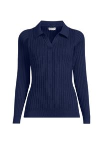 LANDS' END Polopullover aus Seidenmix, Damen, size: regular, Blau, Baumwolle/Seide/Kunstseide, by Lands' End