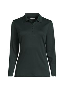 LANDS' END Supima-Poloshirt mit langen &Auml;rmeln f&uuml;r Damen, Damen, size: regular, Gr&uuml;n, Baumwolle, by Lands' End