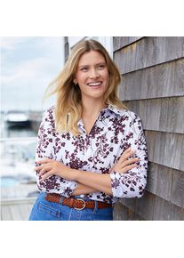 LANDS' END B&uuml;gelfreie Baumwoll-Bluse, Damen, size: regular, Wei&szlig;, Baumwolle, by Lands' End