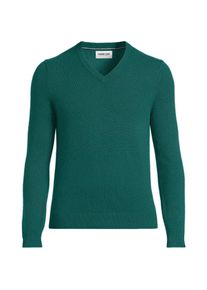 LANDS' END Kaschmirpullover mit V-Ausschnitt, Herren, size: regular, Gr&uuml;n, Kaschmir, by Lands' End