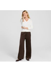 LANDS' END Satinhose mit Elastikbund in Petite-Gr&ouml;&szlig;e, Damen, size: petite, Braun, Polyester, by Lands' End