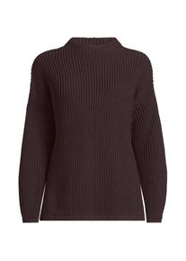 LANDS' END Drifter Rippstrick-Pullover mit kurzem Stehkragen, Damen, size: regular, Braun, Baumwolle, by Lands' End