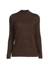 LANDS' END Spitzenshirt mit Stehkragen f&uuml;r Damen in Plus-Gr&ouml;&szlig;e, Damen, size: plus, Braun, Elasthan/Nylon-Mischung, by Lands' End