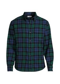 LANDS' END Flanellhemd Flagship Classic Fit, Herren, size: regular, Blau, Baumwolle, by Lands' End