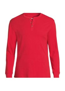 LANDS' END Henley-Schlafshirt f&uuml;r Herren, Herren, size: regular, Rot, Baumwolle, by Lands' End
