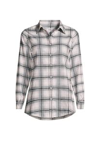 LANDS' END Boyfriend-Bluse aus Flanell f&uuml;r Damen in Plus-Gr&ouml;&szlig;e, Damen, size: plus, Grau, Baumwolle, by Lands' End