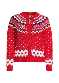 LANDS' END Fair Isle Cardigan aus Baumwollmix f&uuml;r Damen in Plus-Gr&ouml;&szlig;e, Damen, size: plus, Rot, Polyacryl/Schurwolle/Baumwoll-Mischung, by Lands' End
