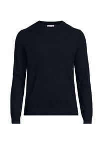 LANDS' END Merino-Rundhalspullover f&uuml;r Herren, Herren, size: regular, Schwarz, Wolle, by Lands' End