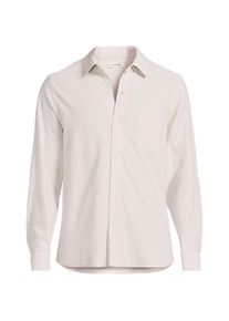 LANDS' END Langarm-Oxfordhemd aus Piqu&eacute;, Classic Fit, Herren, size: regular, Grau, Baumwolle, by Lands' End
