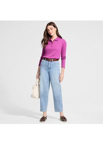 LANDS' END Supima-Poloshirt mit langen &Auml;rmeln f&uuml;r Damen in Petite-Gr&ouml;&szlig;e, Damen, size: petite, Lila, Baumwolle, by Lands' End