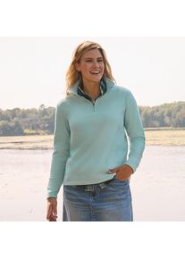 LANDS' END Anyweather Fleece-Pullover mit Rei&szlig;verschluss f&uuml;r Damen, Damen, size: regular, Gr&uuml;n, Polyester, by Lands' End