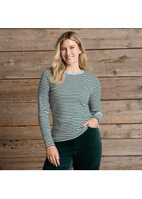 Langarmshirt aus mikrofeinem Baumwollripp f&uuml;r Damen in Petite-Gr&ouml;&szlig;e, Damen, size: petite, Gr&uuml;n, Baumwolle/Elasthan, by Lands' End