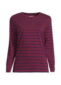 LANDS' END Supima-Shirt, Langarm, Damen, size: regular, Rot, Baumwolle, by Lands' End