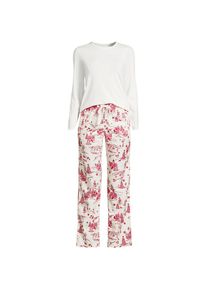 LANDS' END Pyjama-Set mit Flanellhose in Plus-Gr&ouml;&szlig;e f&uuml;r Damen, Damen, size: plus, Elfenbein, Baumwolle/Baumwoll-Mischung/Viskose-Mischung, by Lands' End