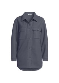 LANDS' END Soft Fleece Hemdjacke in Petite-Gr&ouml;&szlig;e, Damen, size: petite, Grau, Polyester, by Lands' End