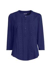 LANDS' END Shirt aus Baumwolle/Modalmix mit 3/4-&Auml;rmeln in Plus-Gr&ouml;&szlig;e, Damen, size: plus, Blau, Baumwolle Modal, by Lands' End