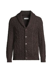 Schalkragen-Cardigan aus Baumwoll/Wollmix, Herren, size: regular, Braun, Baumwoll-Mischung/Woll-Mischung/Nylon-Mischung, by Lands' End