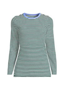 Langarmshirt aus mikrofeinem Baumwollripp f&uuml;r Damen in Plus-Gr&ouml;&szlig;e, Damen, size: plus, Gr&uuml;n, Baumwolle/Elasthan, by Lands' End