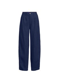 LANDS' END Premium Reinleinen-Barrelhose mit Bundfalten, Damen, size: regular, Blau, Leinen, by Lands' End
