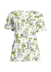 LANDS' END Supima Kurzarm-Shirt mit rundem Ausschnitt f&uuml;r Damen in Plus-Gr&ouml;&szlig;e, Damen, size: plus, Elfenbein, Baumwolle, by Lands' End