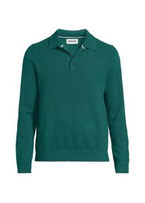 LANDS' END Kaschmirpullover mit Polokragen, Herren, size: regular, Gr&uuml;n, Kaschmir, by Lands' End