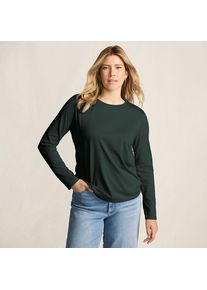 Supima-Shirt, Langarm in Petite-Gr&ouml;&szlig;e, Damen, size: petite, Gr&uuml;n, Baumwolle, by Lands' End