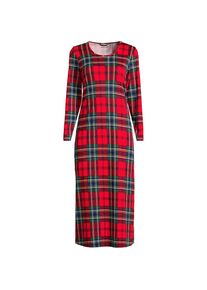 LANDS' END Wadenlanges Langarm-Nachthemd aus reiner Baumwolle f&uuml;r Damen in Petite-Gr&ouml;&szlig;e, Damen, size: petite, Rot, Baumwolle, by Lands' End