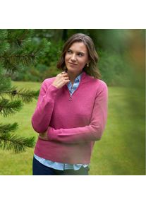 Merino-Pullover mit Rei&szlig;verschluss f&uuml;r Damen in Petite-Gr&ouml;&szlig;e, Damen, size: petite, Pink, Wolle, by Lands' End