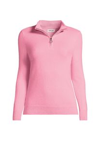 LANDS' END Kaschmir-Pullover mit Rei&szlig;verschluss, Damen, size: regular, Pink, Kaschmir, by Lands' End
