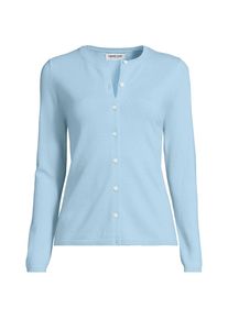 LANDS' END Kaschmir-Cardigan mit rundem Ausschnitt in Plus-Gr&ouml;&szlig;e, Damen, size: plus, Blau, Kaschmir, by Lands' End