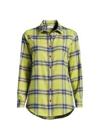LANDS' END Boyfriend-Bluse aus Flanell f&uuml;r Damen in Plus-Gr&ouml;&szlig;e, Damen, size: plus, Gr&uuml;n, Baumwolle, by Lands' End