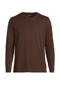 LANDS' END Super-T Langarm-Shirt f&uuml;r Herren, Classic Fit, Herren, size: regular, Braun, Baumwolle, by Lands' End