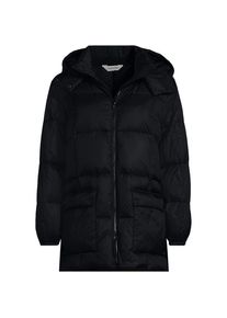 Ultraleichte verstaubare Wanderweight Daunen-Kapuzenjacke in Petite-Gr&ouml;&szlig;e, Damen, size: petite, Schwarz, Nylon, by Lands' End