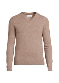 LANDS' END Kaschmirpullover mit V-Ausschnitt, Herren, size: regular, Braun, Kaschmir, by Lands' End