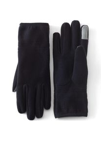 LANDS' END Wasserabweisende Anyweather Fleece-Handschuhe, Damen, size: regular, Schwarz, Polyester, by Lands' End